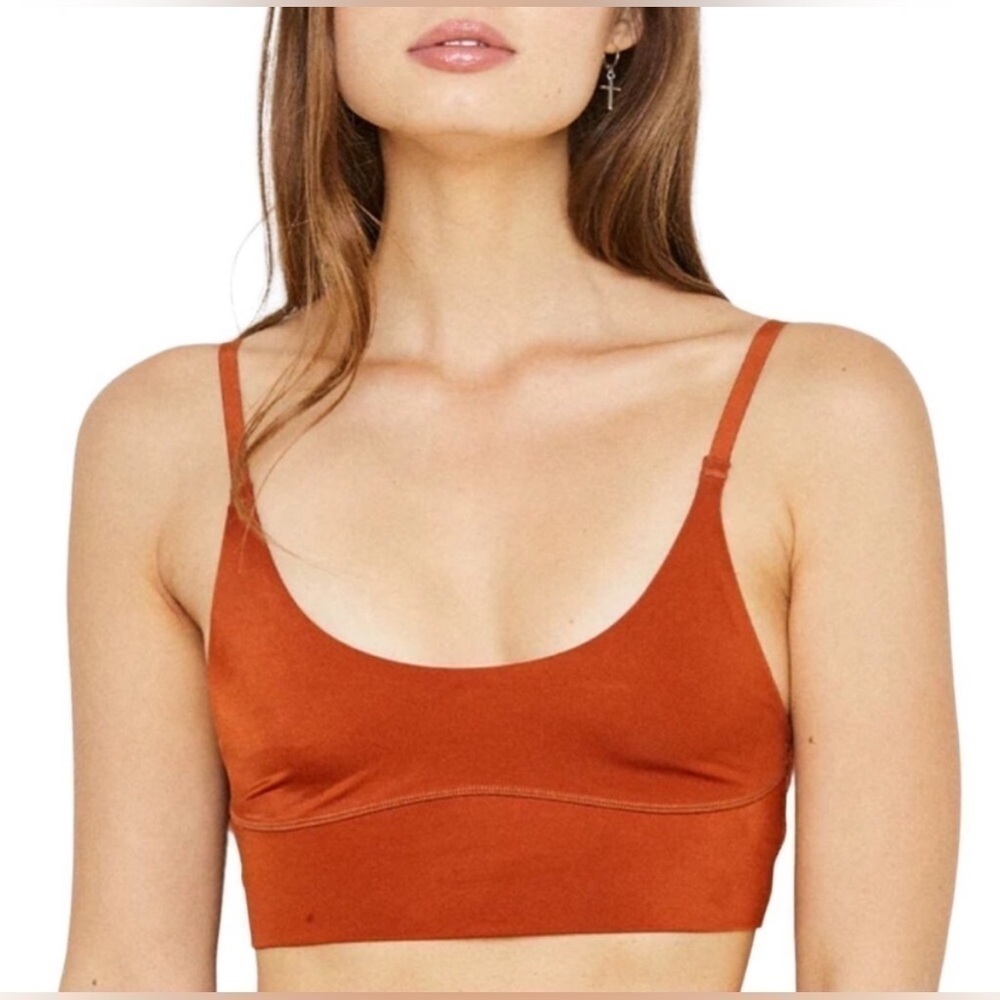 We are HAH | Free People Scoop Neck Cami BrHAH Bralette Bronze Size Large NWT - Picture 1 of 12